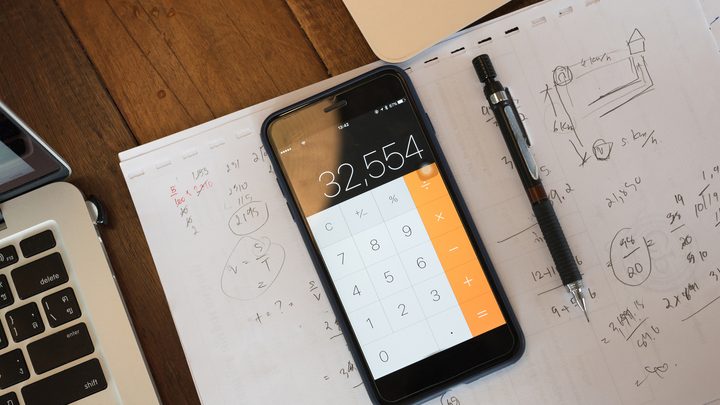 Phone with calculator