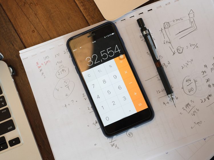 Phone with calculator