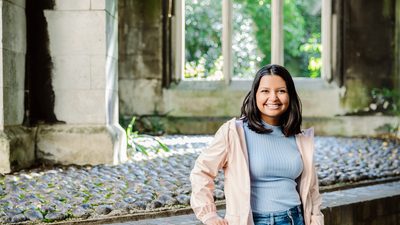 Student at St Dunstan in the East Church Garden