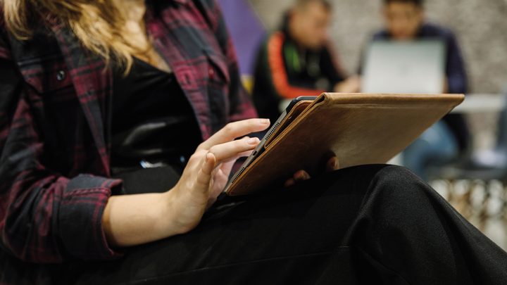 Student using tablet