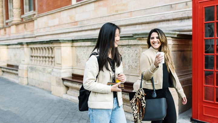 Students walking in London