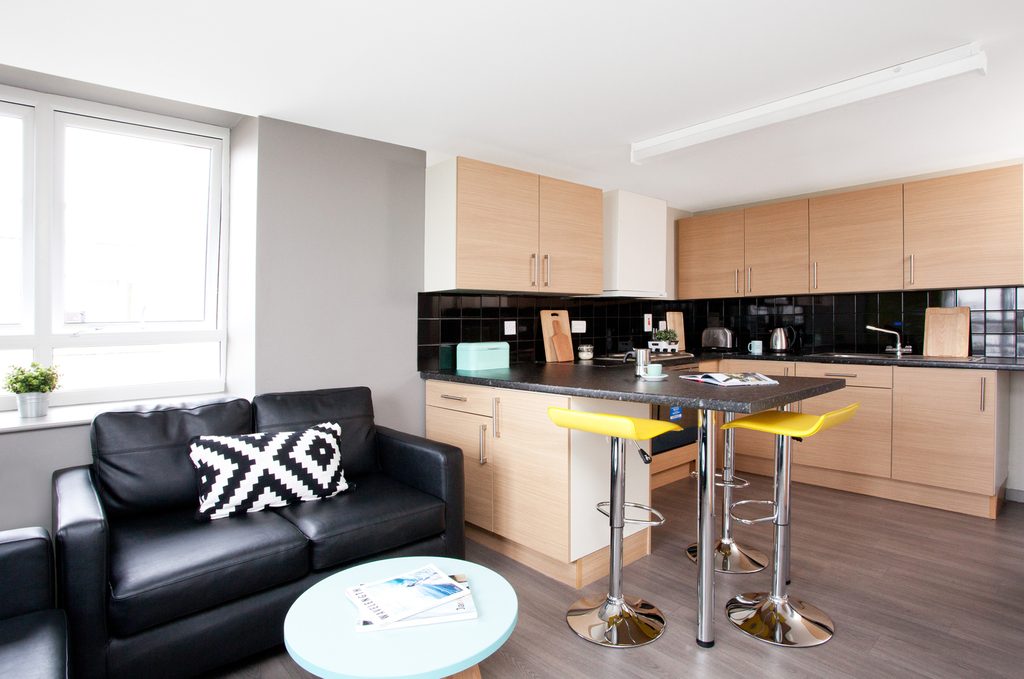 Kitchen and social space in Chantry Court