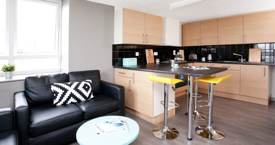 Kitchen and social space in Chantry Court