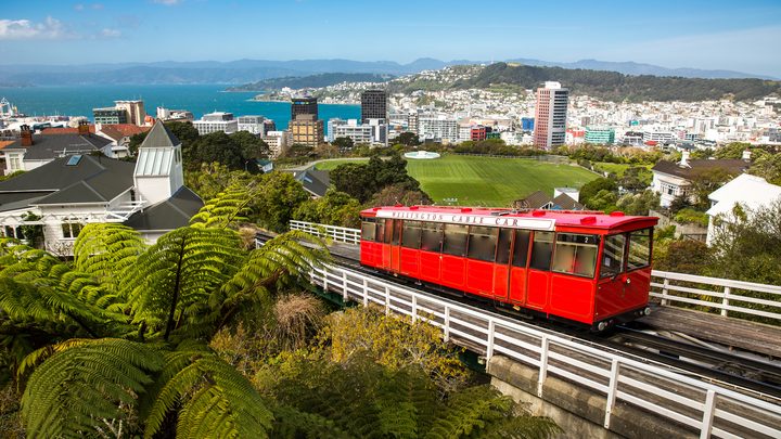 View of Wellington cable car