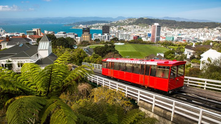 View of Wellington cable car