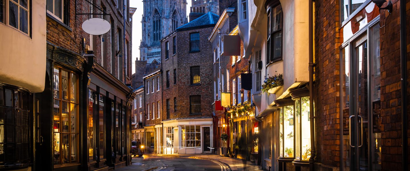 View of a street in in the old city of York