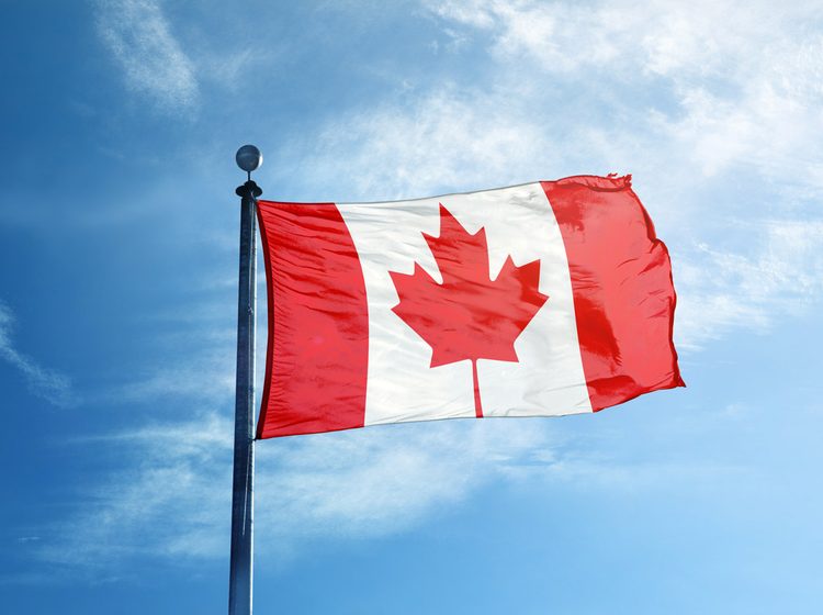 Canada's flag hoisted