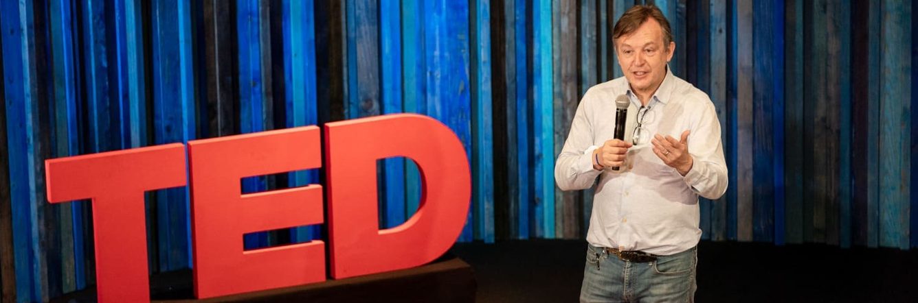 A man giving a ted talk