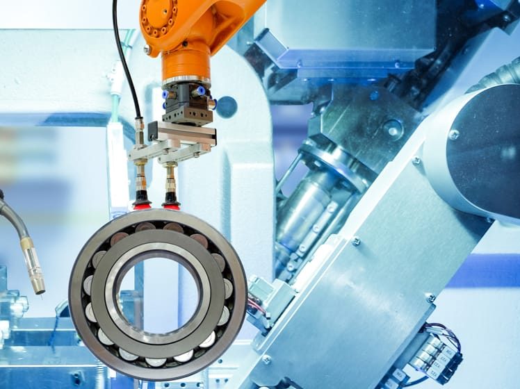 Industrial robotic welding and robot gripping working