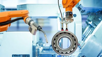 Industrial robotic welding and robot gripping working