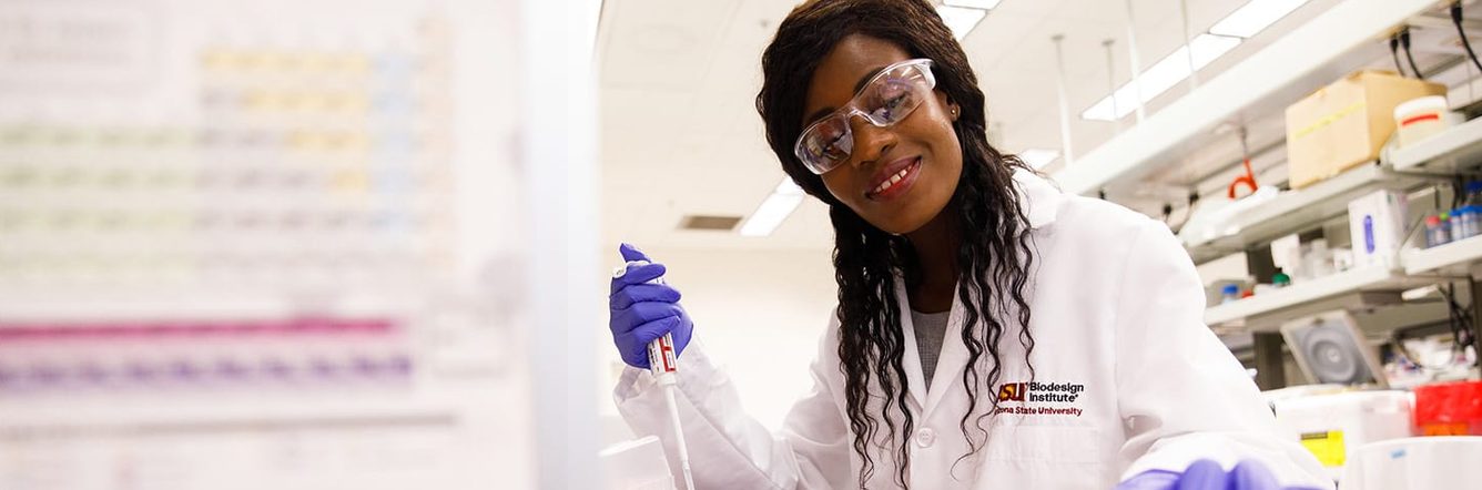 Student in a laboratory