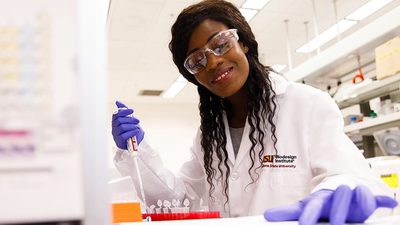 Student in a laboratory