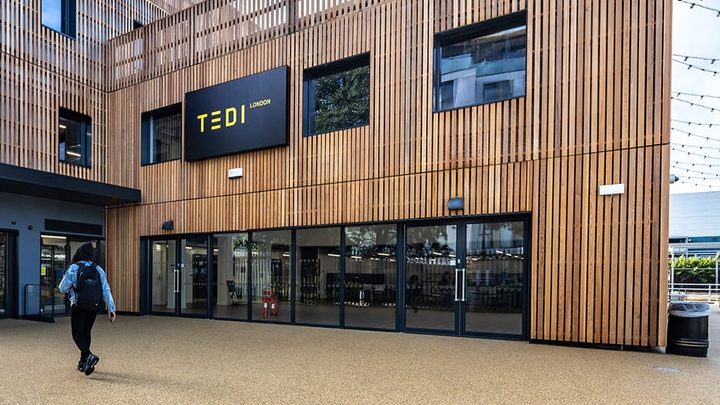 Student walking outside TEDI London