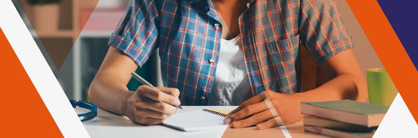 Student sitting on a desk