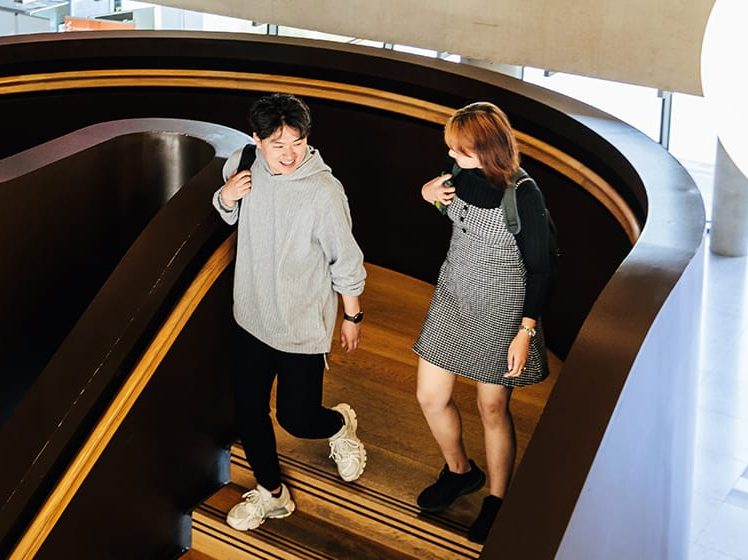 Students on the stairs