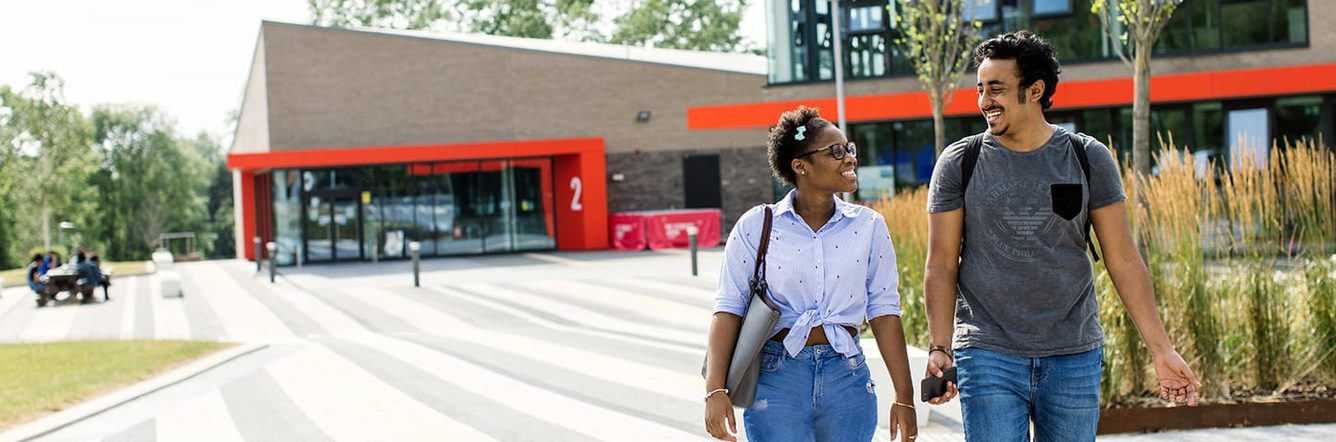 Students walking at UWE Bristol campus