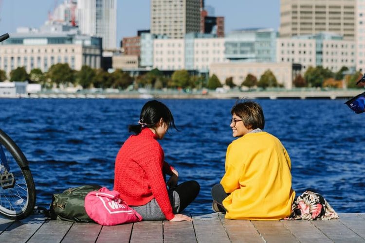 Friends chatting