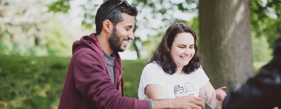 students playing cards in the University of Essex campus