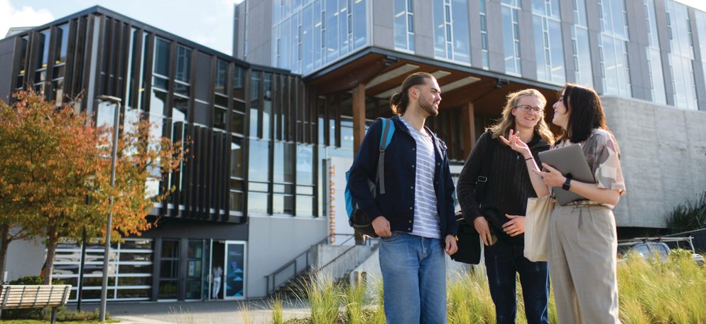 Massey University students on campus