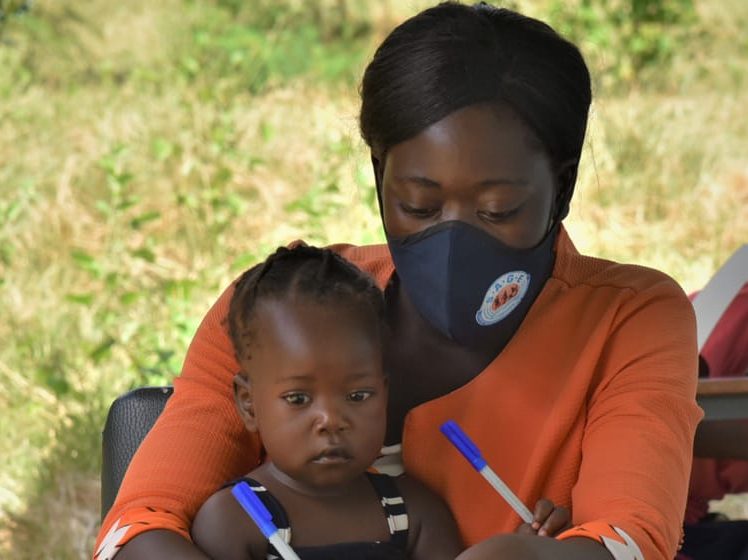 girl child learning to write