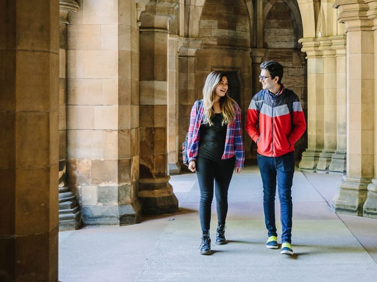 students walking in campus