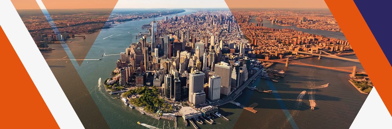 Aerial view of the New York city