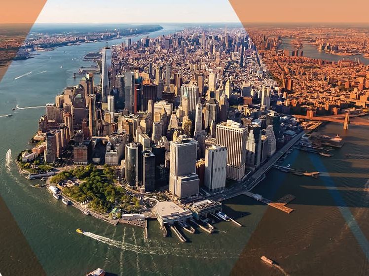 Aerial view of the New York city