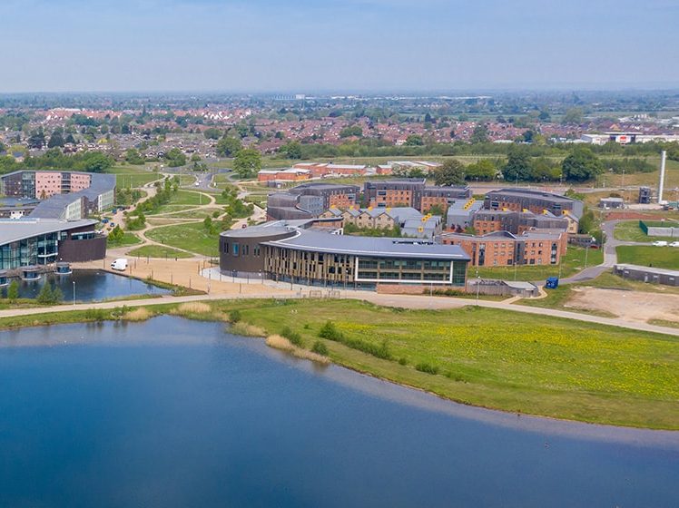 Aerial view of the University of York campus