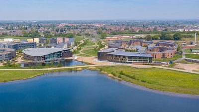 Aerial view of the University of York campus