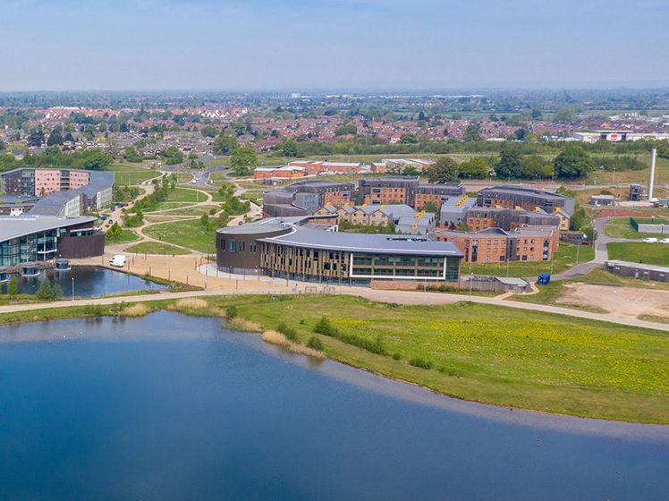 Aerial view of the University of York campus