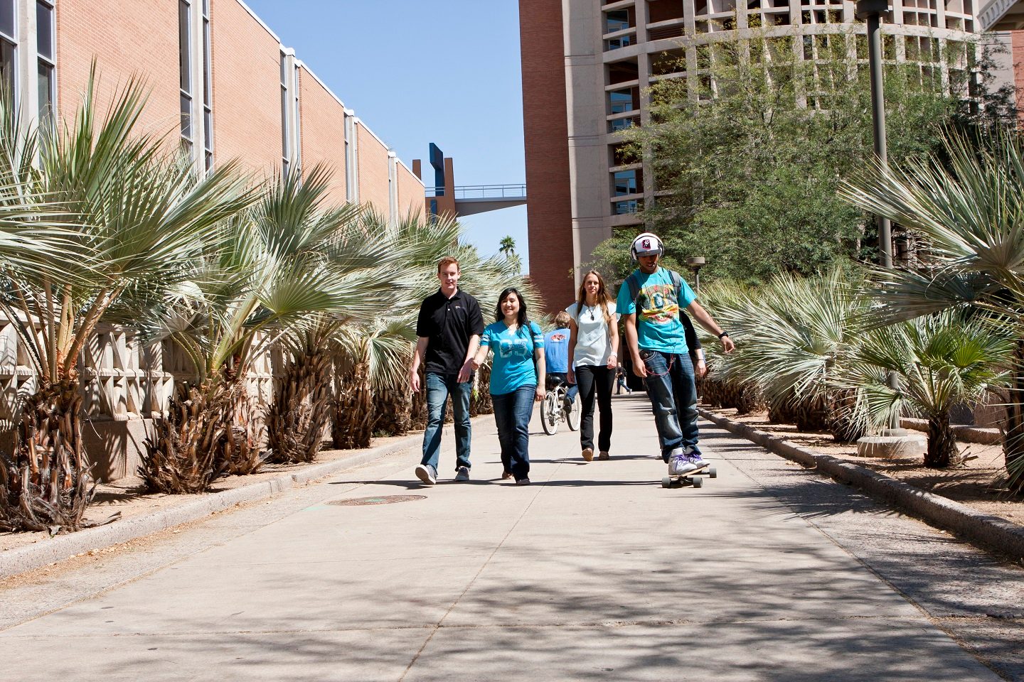 ASU students walking on campus