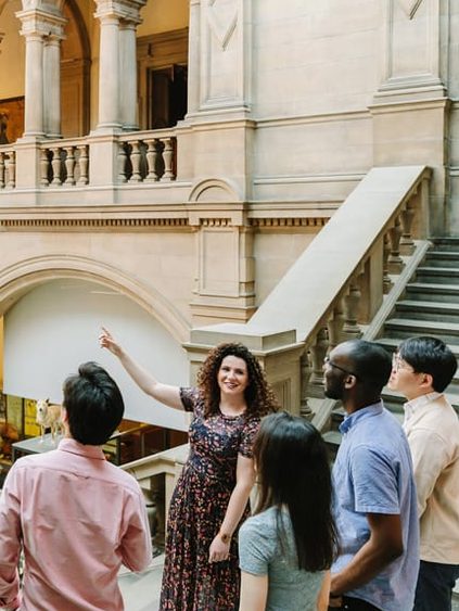 students on a visit in museum