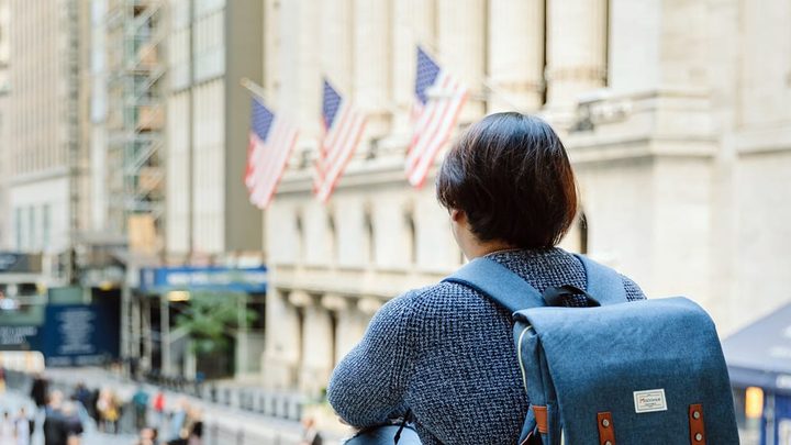 student watching people around