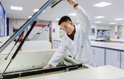 science student in laboratory
