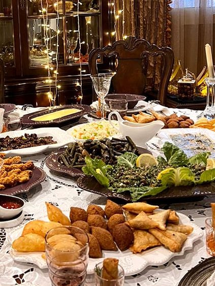 Table with Eid al-Fitr food