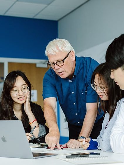 Teacher and students in a classroom