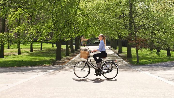 student cycling