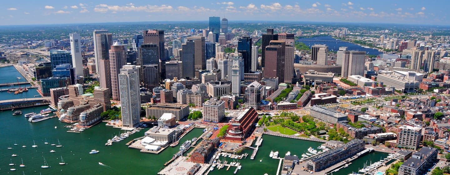 Aerial view of Boston, MA, USA