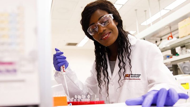 Student in a laboratory