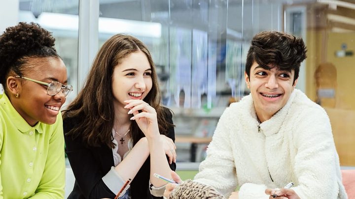 group of students chatting