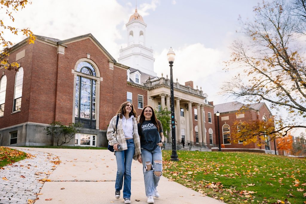 UConn students walking on campus