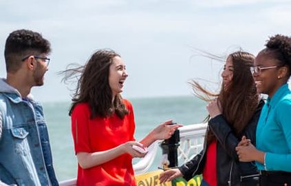students laughing together