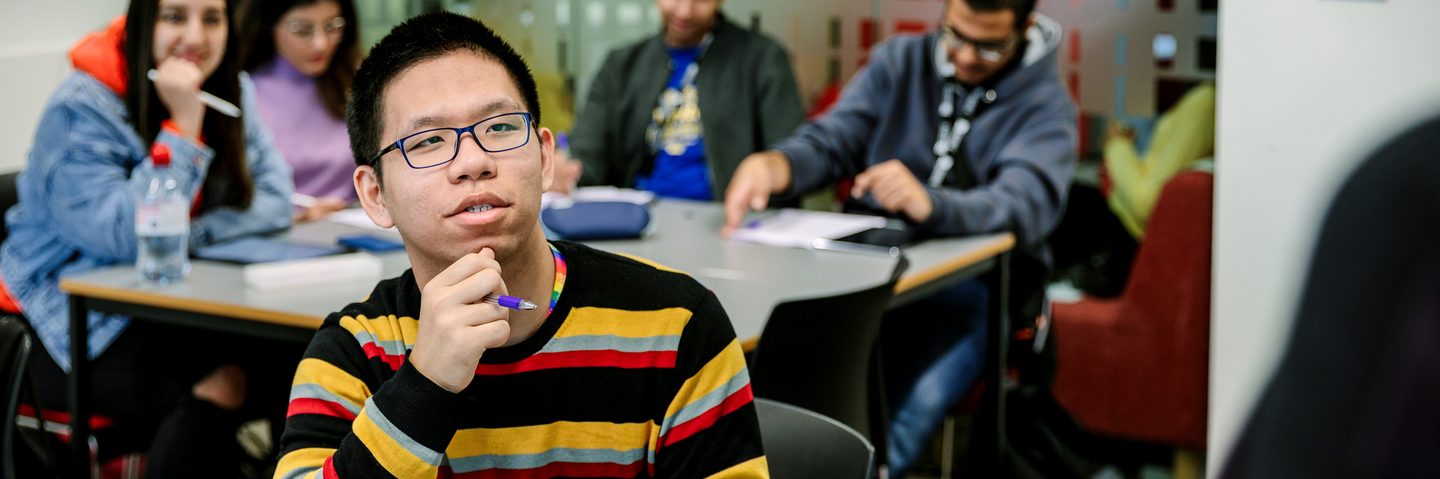University of Bristol International Foundation Programme student in a classroom