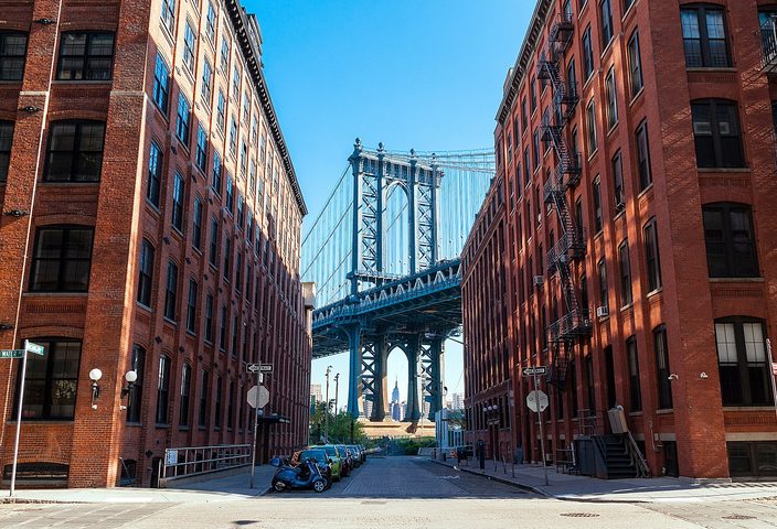 View of Williamsburg bridge in Brooklyn