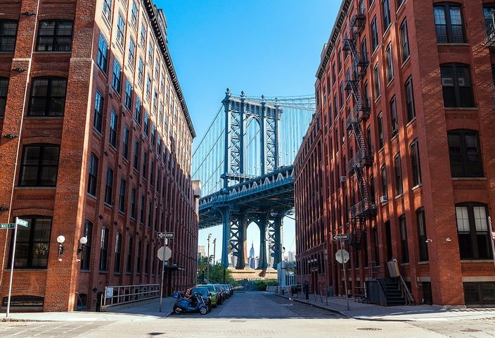 View of Williamsburg bridge in Brooklyn