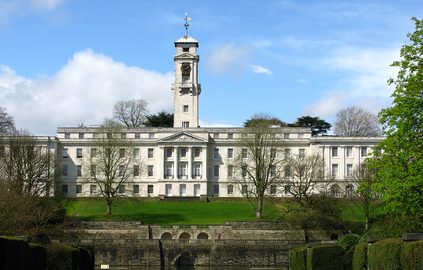 building and trees