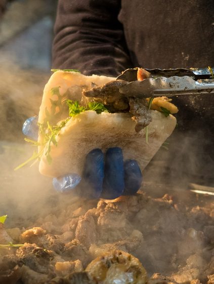 Close up of food being prepared