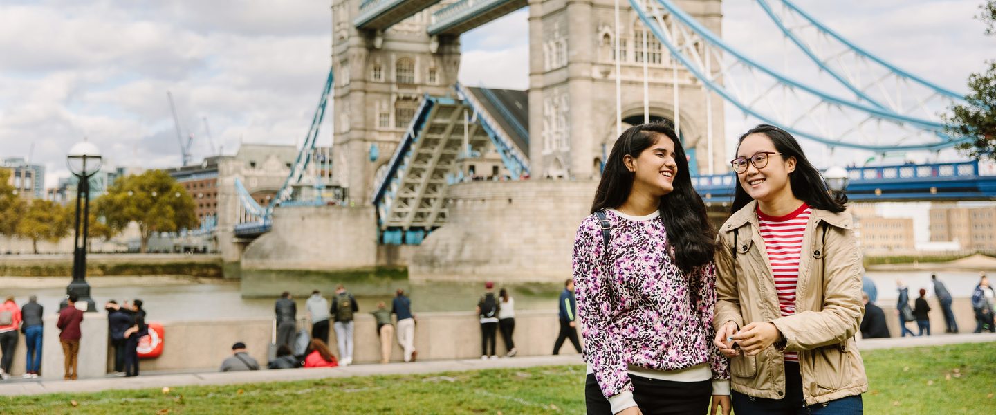 KICL students hanging out near Tower Bridge