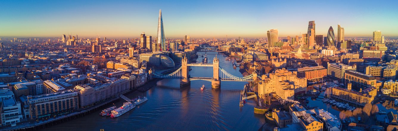 Panoramic view of the London cityscape