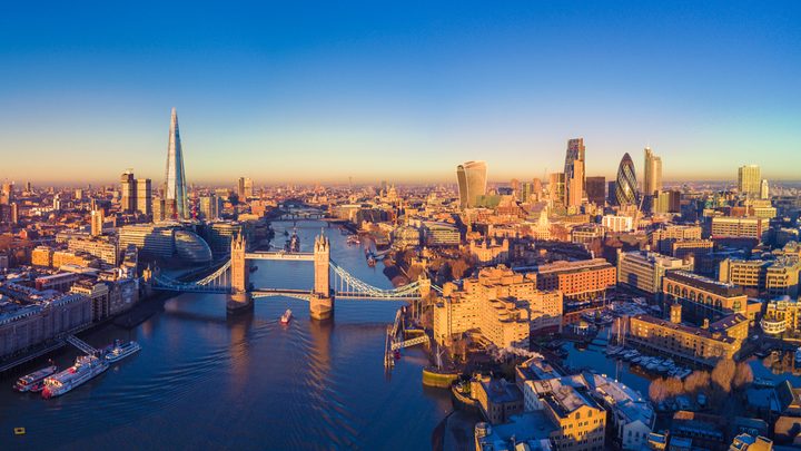 Panoramic view of the London cityscape